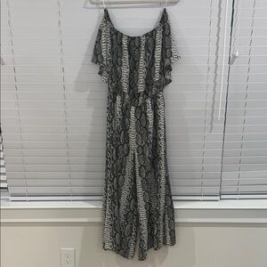 Buddy Love Snake Print Strapless Jumpsuit